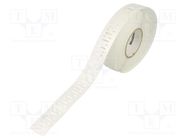 Label; 1÷2mm; polyester; white; -40÷150°C; leaded; WM; UL94HB; reel 