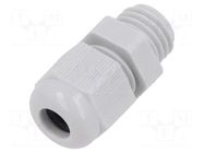 Cable gland; without nut; M12; 1.5; IP68; polyamide; light grey TE Connectivity