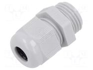 Cable gland; without nut; M16; 1.5; IP68; polyamide; light grey TE Connectivity