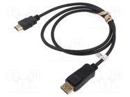 Cable; DisplayPort 1.2,HDMI 1.4; DisplayPort plug,HDMI plug; 1m Goobay