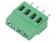 PCB terminal block; angled 90°; 5.08mm; ways: 4; on PCBs; 2.5mm2 ADAM TECH