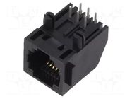 Connector: RJ12; socket; PIN: 6; 6p6c; on PCBs,PCB snap; THT ADAM TECH