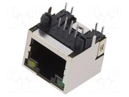 Connector: RJ45; socket; PIN: 8; shielded,with LED; 8p8c; THT ADAM TECH