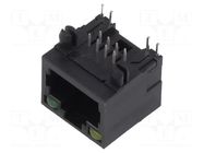 Connector: RJ45; socket; PIN: 8; with LED; 8p8c; on PCBs,PCB snap ADAM TECH
