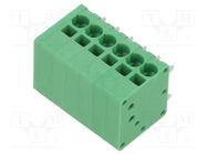 PCB terminal block; angled 90°; 3.5mm; ways: 6; on PCBs; terminal ADAM TECH