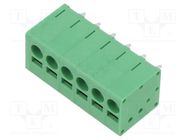 PCB terminal block; straight; 5mm; ways: 6; on PCBs; 24AWG÷12AWG ADAM TECH