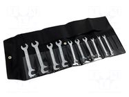 Wrench-set; spanner; Chrom-vanadium steel; 10pcs. BAHCO