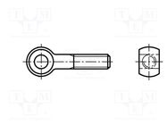 Lifting eye bolt; M24x300; Head: eye; steel; zinc; DIN 444A; 22mm BOSSARD