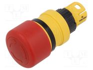 Switch: emergency stop; 16mm; Stabl.pos: 2; red; none; Pos: 2; 61 