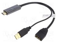 Adapter; DisplayPort 1.2,HDCP 1.4,HDMI 1.4; 0.2m; black DIGITUS