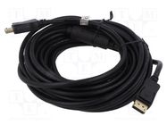 Cable; DisplayPort 1.2,HDCP 1.3,with amplifier; 10m; black DIGITUS