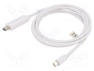 Cable; DisplayPort 1.2,HDMI 2.0; 2m; white DIGITUS