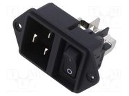 Connector: AC supply; socket; male; 16A; 250VAC; IEC 60320; C20 (I) SCHURTER