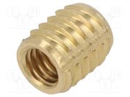 Threaded insert; brass; M6; L: 9.8mm; Features: duroplast; TRISERT® TAPPEX