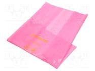 Trash bags; ESD; 25um; 60l; 100pcs; Features: dissipative; pink STATICTEC