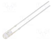 LED; 3mm; yellow; 2180÷3000mcd; 30°; Front: convex; 12V; -30÷85°C OPTOSUPPLY