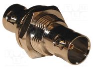 Adapter; BNC female,both sides; Insulation: POM; 75Ω; brass; 2GHz AMPHENOL RF