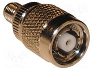 Adapter; RP-TNC male,SMA female; Insulation: PTFE; 50Ω; Mat: brass AMPHENOL RF