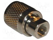 Adapter; FME male,UHF male; Insulation: POM; 50Ω; Mat: brass; 1GHz AMPHENOL RF