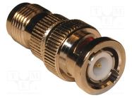 Adapter; BNC male,TNC female; Insulation: PTFE; 50Ω; brass; 4GHz AMPHENOL RF