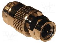 Adapter; F male,N female; Insulation: PTFE; 50Ω; brass; 2GHz AMPHENOL RF