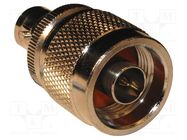 Adapter; BNC female,N male; Insulation: PTFE; 50Ω; brass; 4GHz AMPHENOL RF