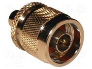 Adapter; N male,SMA male; Insulation: PTFE; 50Ω; Mat: brass; 11GHz AMPHENOL RF