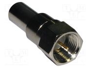 Connector: F; plug; male; straight; 75Ω; crimped; for cable; POM AMPHENOL RF