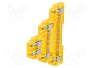 Splice terminal: rail; 0.5÷4mm2; ways: 3; terminals: 6; yellow; TS35 POKÓJ