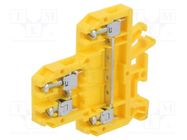 Splice terminal: rail; 0.5÷4mm2; ways: 2; terminals: 4; yellow; 690V POKÓJ