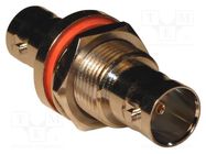 Adapter; BNC female,both sides; Insulation: POM; 75Ω; brass; 2GHz AMPHENOL RF