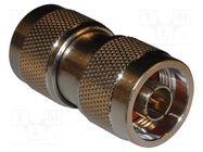 Adapter; N male,both sides; Insulation: PTFE; 50Ω; brass; 11GHz AMPHENOL RF