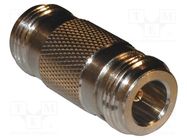 Adapter; N female,both sides; Insulation: PTFE; 50Ω; brass; 11GHz AMPHENOL RF