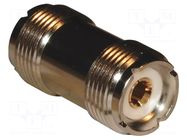 Adapter; UHF female,both sides; Insulation: PTFE; 50Ω; brass AMPHENOL RF