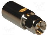 Adapter; FME male,SMA male; Insulation: PTFE; 50Ω; Mat: brass; 1GHz AMPHENOL RF