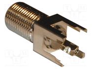 Connector: F; plug; female; straight; 75Ω; THT; for cable; tinned AMPHENOL RF