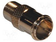 Adapter; F female; Insulation: polypropylene; 75Ω; brass; 2GHz AMPHENOL RF