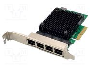 PC extension card: PCIe; PCIe,RJ45 socket x4; 2.5Gbps DIGITUS