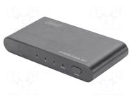 Switch; HDCP 2.2,HDMI 2.0; black; Out: HDMI socket; aluminium DIGITUS