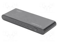 Switch; HDCP 2.2,HDMI 2.0; black; Out: HDMI socket; aluminium DIGITUS