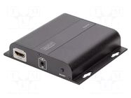 HDMI extender; DC socket,HDMI socket,RJ45 socket; black; metal DIGITUS