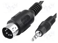 Cable; DIN 5pin plug,Jack 3.5mm 3pin plug; 1.2m; black BQ CABLE