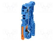 Splice terminal: rail; 0.5÷6mm2; ways: 1; terminals: 2; blue; 2104 WAGO