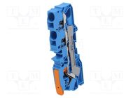 Splice terminal: rail; 0.5÷16mm2; ways: 1; terminals: 3; blue; 2110 WAGO