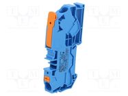 Splice terminal: rail; 0.5÷16mm2; ways: 1; terminals: 2; blue; 2110 WAGO