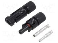Connector: solar; plug; male + female; 30A; 1kV; IP67; for cable CONNFLY