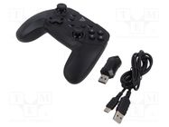 Gamepad; black; USB A; wireless; 10m; No.of butt: 15; 600mAh; 8h SAVIO