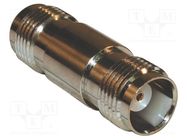 Adapter; TNC female,both sides; Insulation: POM; 50Ω; brass; 11GHz AMPHENOL RF