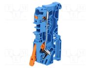 Splice terminal: rail; 0.5÷6mm2; ways: 1; terminals: 2; blue; 2104 WAGO