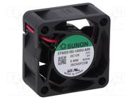 Fan: DC; axial; 12VDC; 40x40x20mm; 13.08m3/h; 27.5dBA; ball; 26AWG SUNON